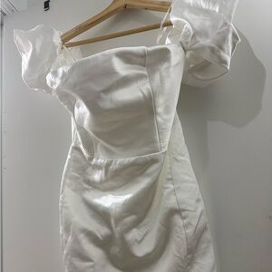 Lulu's White Satin Mini Dress